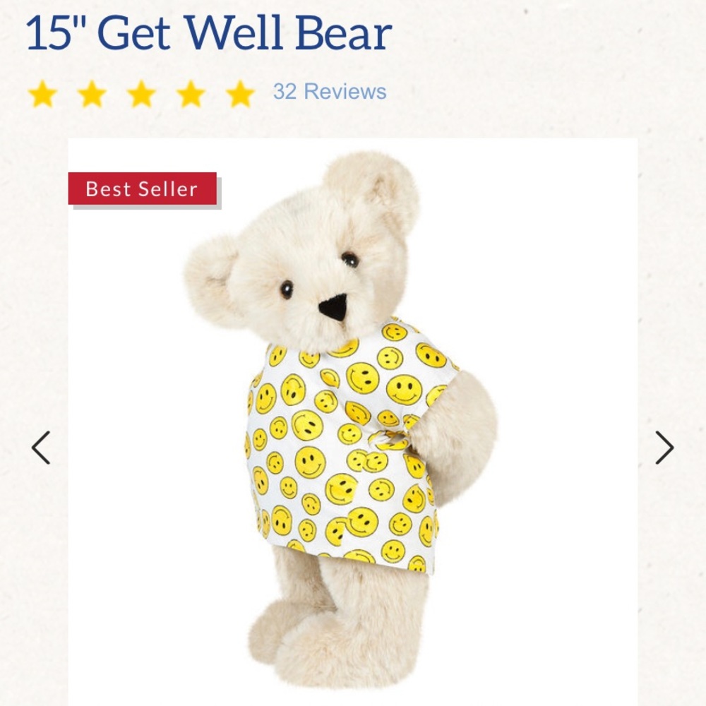 Like new! “Get Well” Vermont Teddy Bear